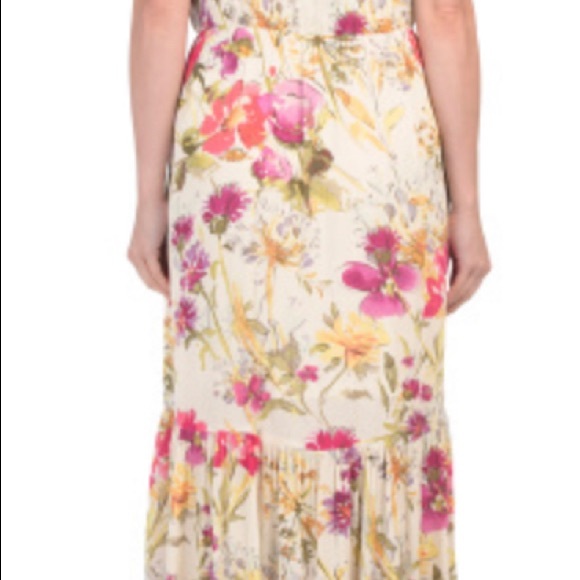 ECI Printed CRINKLE button front maxi dress S - Picture 5 of 11